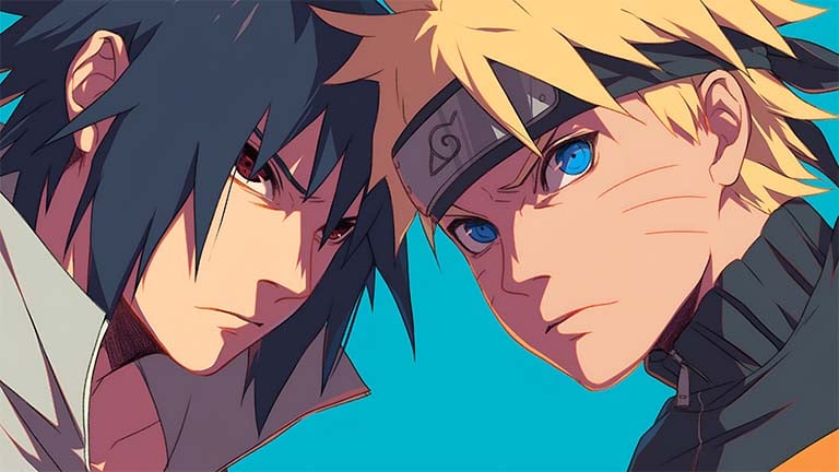 naruto and sasuke anime showdown desktop wallpaper cover