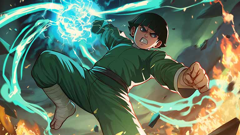 naruto rock lee fierce attack desktop wallpaper cover