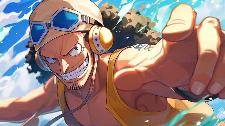 one piece usopp pointing forward desktop wallpaper cover