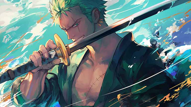 one piece zoro intense focus desktop wallpaper cover