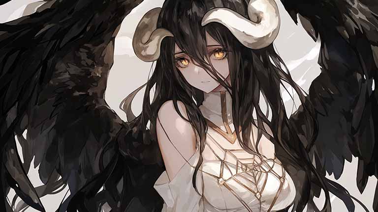 overlord albedo dark wings desktop wallpaper cover