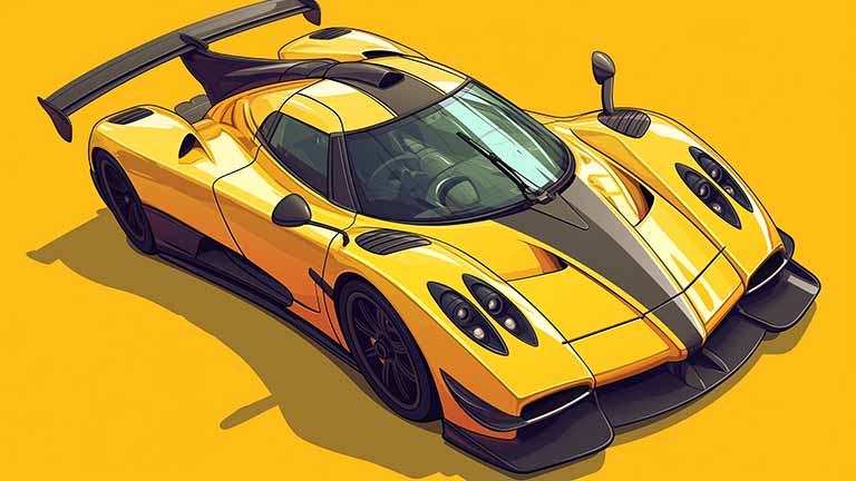 pagani zonda yellow supercar desktop wallpaper cover