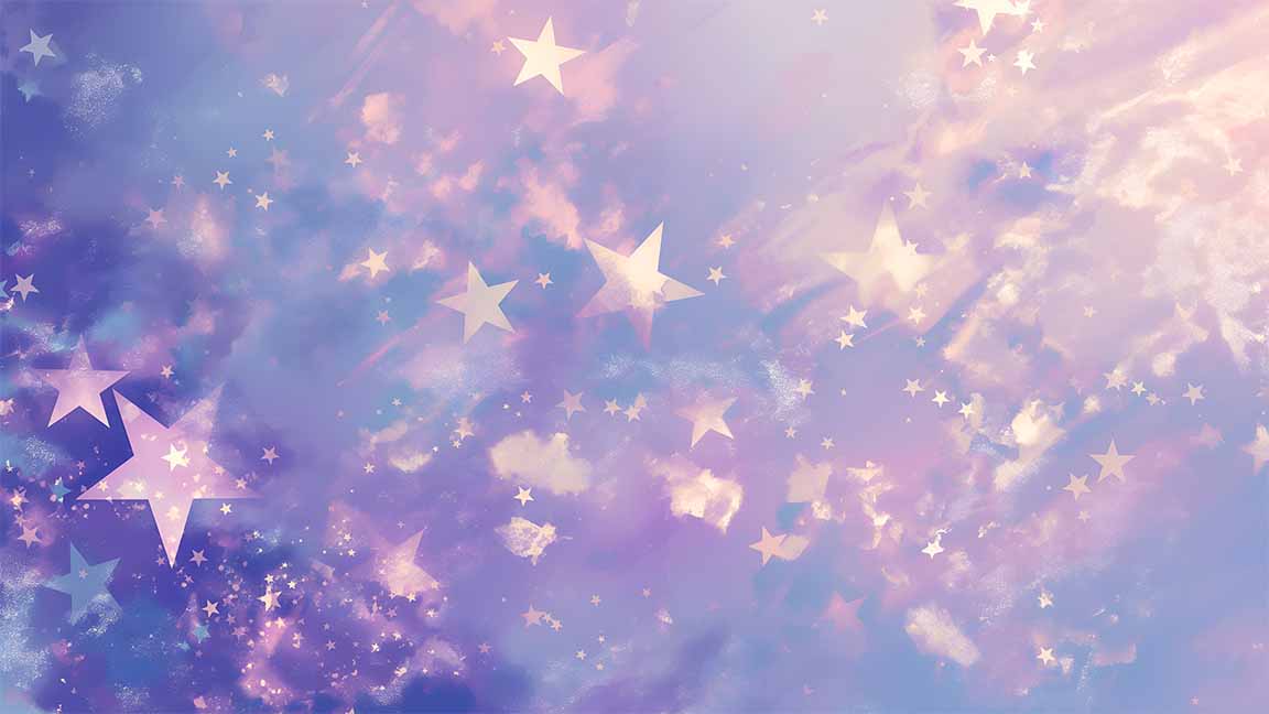 pastel star glow aesthetic desktop wallpaper cover