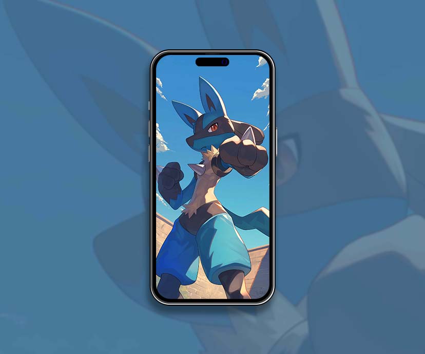 pokemon lucario blue sky battle pose wallpapers collection