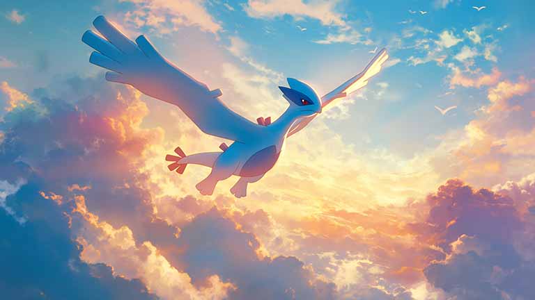 pokemon lugia majestic flight desktop wallpaper cover