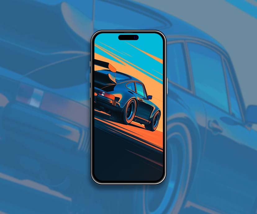 porsche 911 speeding vaporwave sunset wallpapers collection