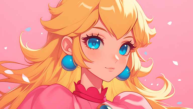 princess peach gentle smile desktop wallpaper cover