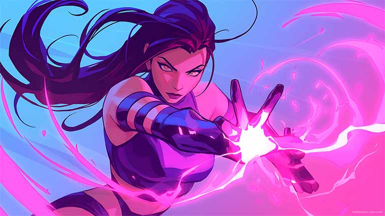 psylocke purple energy blast desktop wallpaper cover
