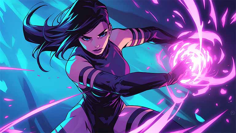 psylocke telekinetic power glow desktop wallpaper cover