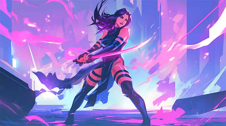 psylocke urban battle glow desktop wallpaper cover