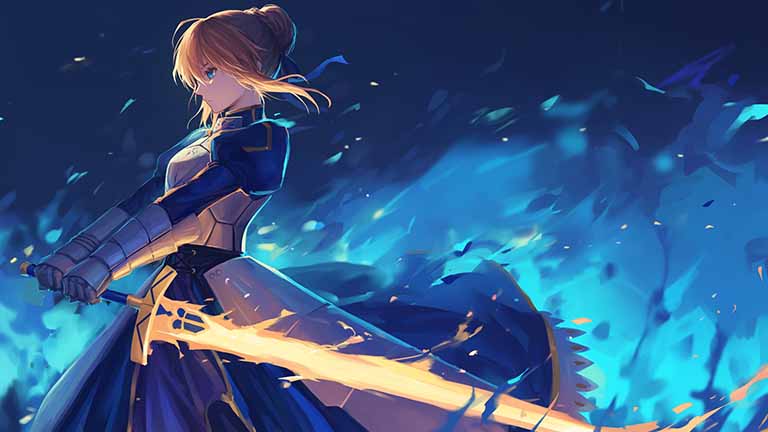saber artoria pendragon holy sword desktop wallpaper cover