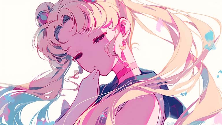 sailor moon pink aesthetic portrait desktop wallpaper cover