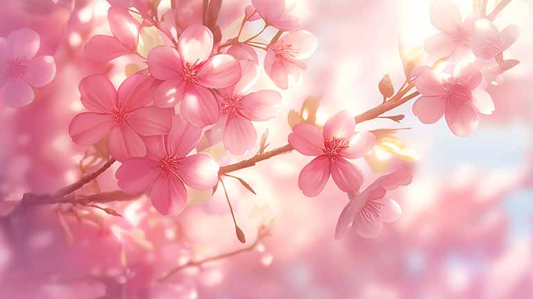 sakura bloom delicate pink cherry blossoms soft desktop wallpaper cover