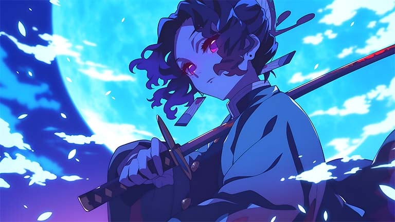 shinobu demon slayer blue moon desktop wallpaper cover