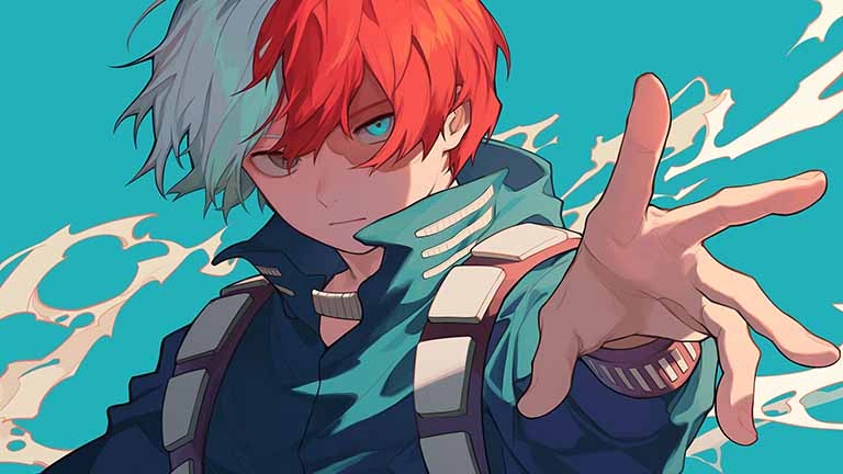 shoto todoroki using his quirk desktop wallpaper cover