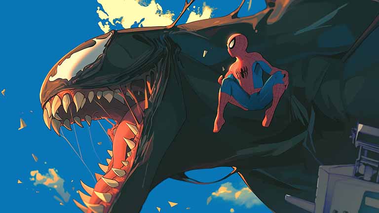spider man taming venom desktop wallpaper cover