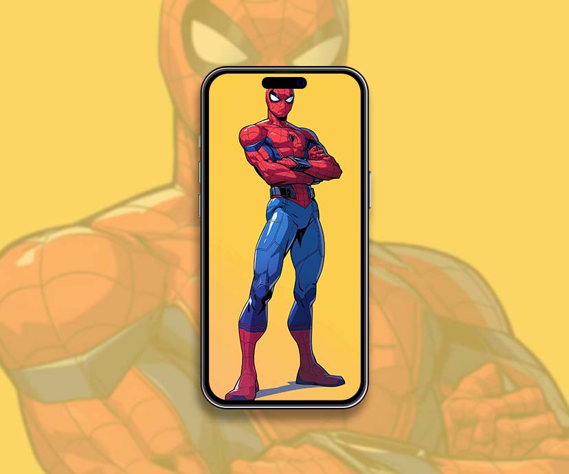 spider man yellow background classic comics style wallpapers collection