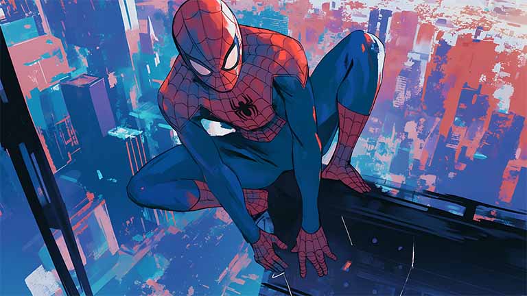 spiderman comic glitch style pc desktop laptop wallpaper cover