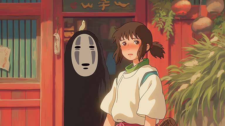 spirited away chihiro and no face desktop wallpaper cover