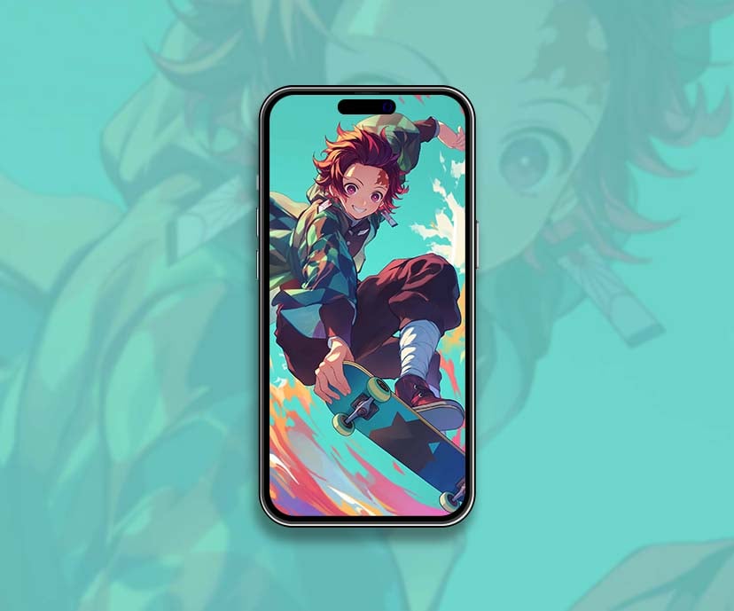 tanjiro skateboarding hype style anime wallpapers collection