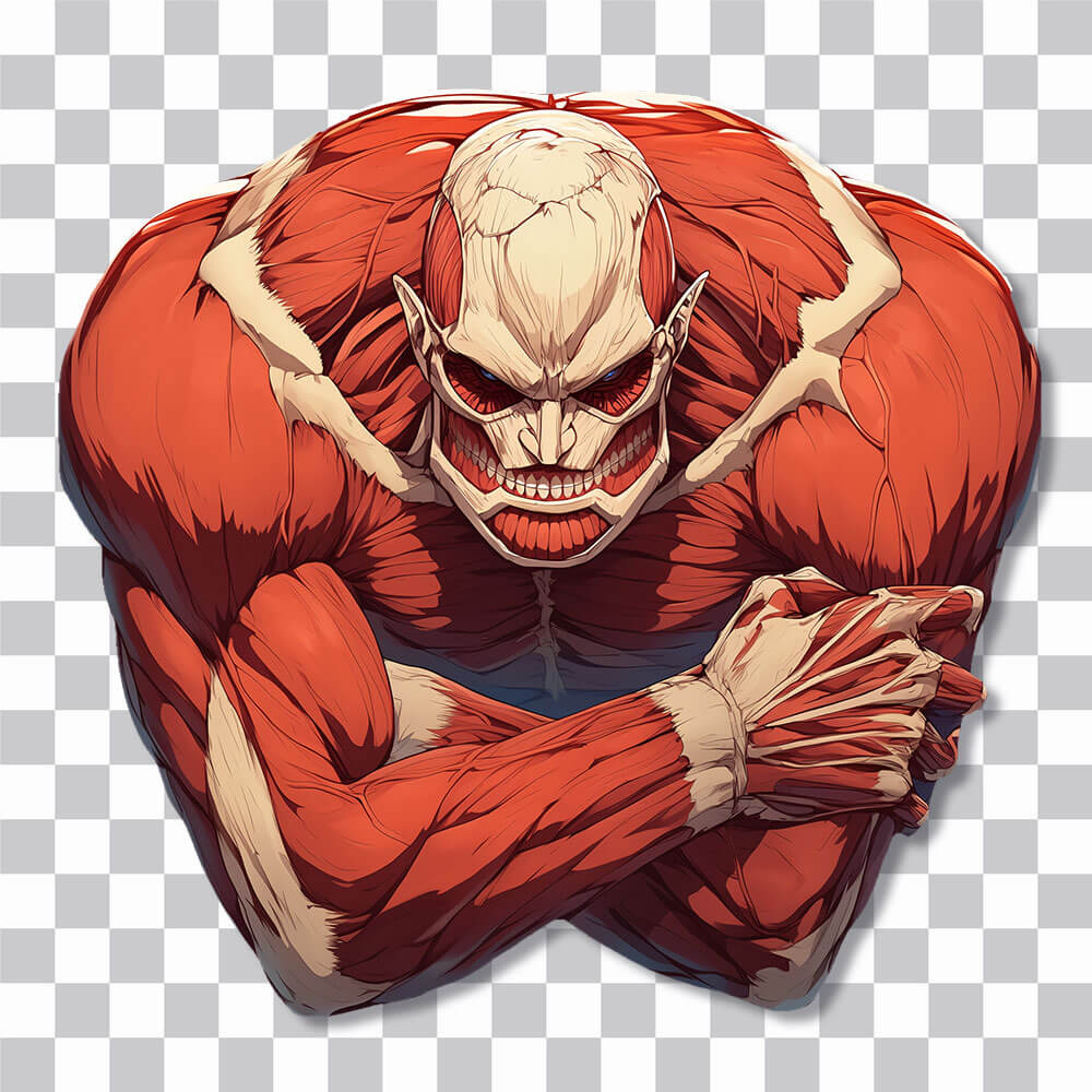 titan with exposed muscle sticker cover