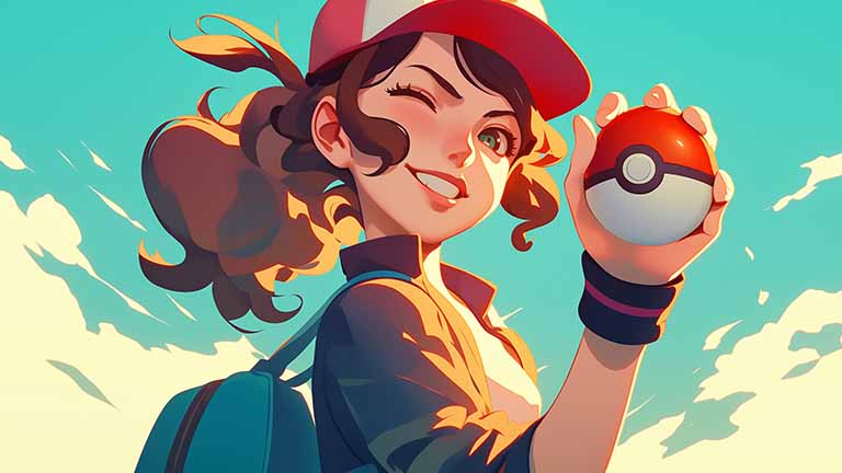 trainer ready for pokemon battle desktop wallpaper cover