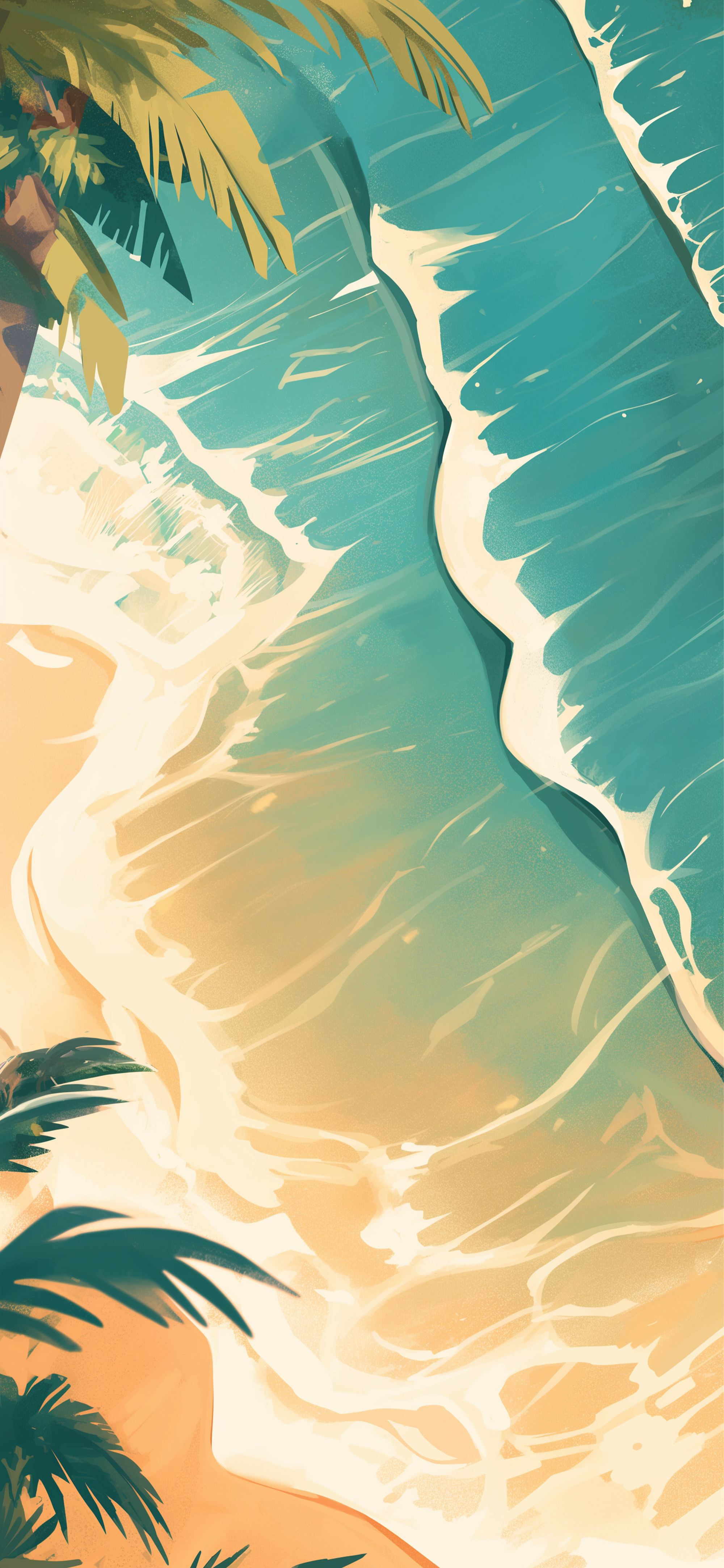 Tropical Coastline Aesthetic Beach Wallpapers - Summer Wallpapers, image size:2000x4329