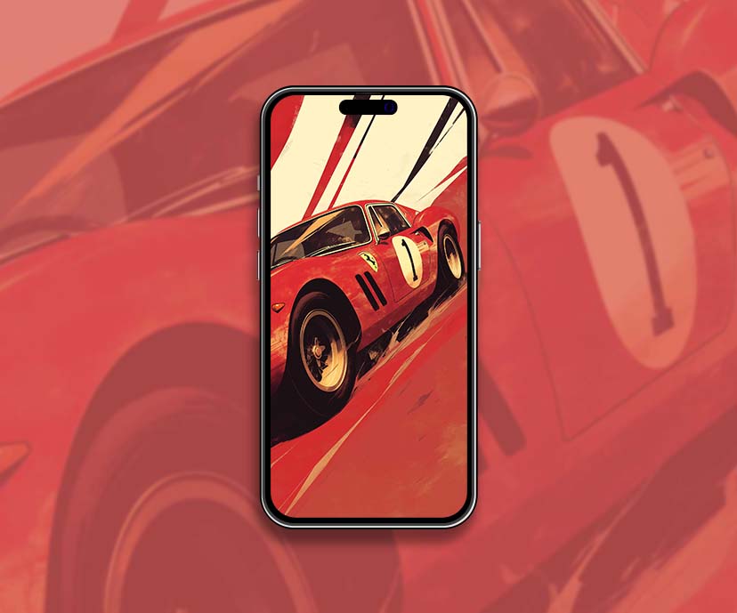 vintage ferrari red racer art wallpapers collection