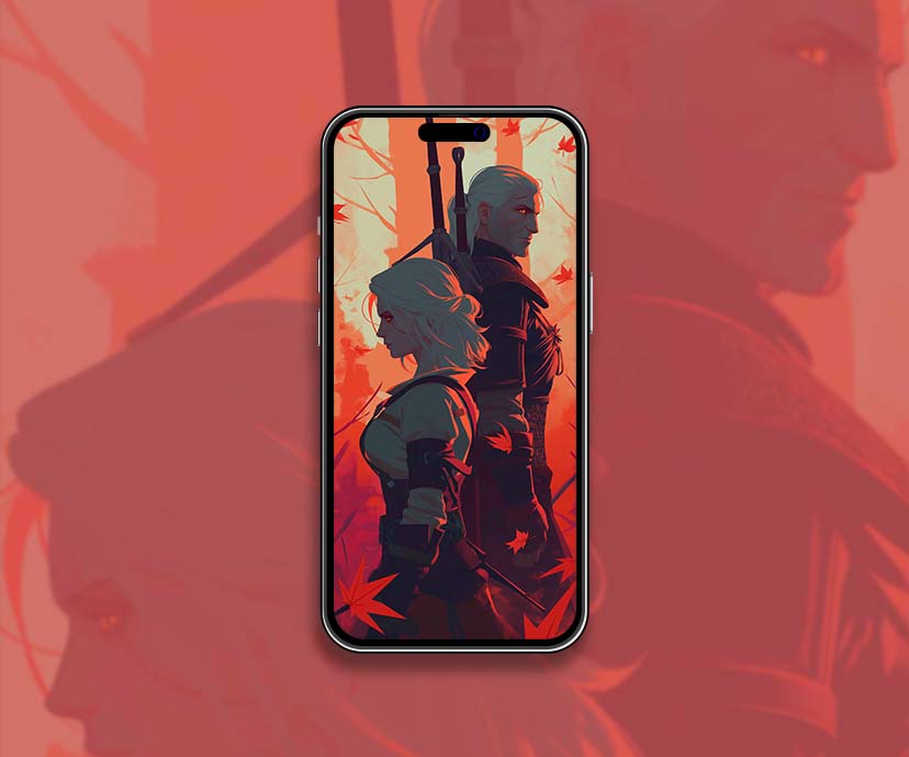 witcher ciri geralt forest sunset wallpapers collection