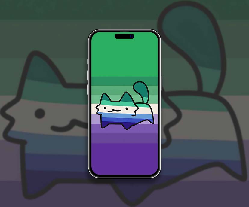 aroace gradient cat lgbtq wallpapers collection