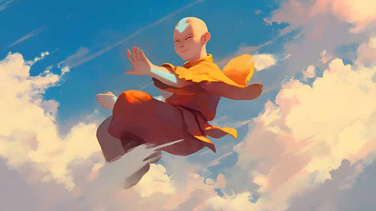 avatar the last airbender aang cloud travel desktop wallpaper cover