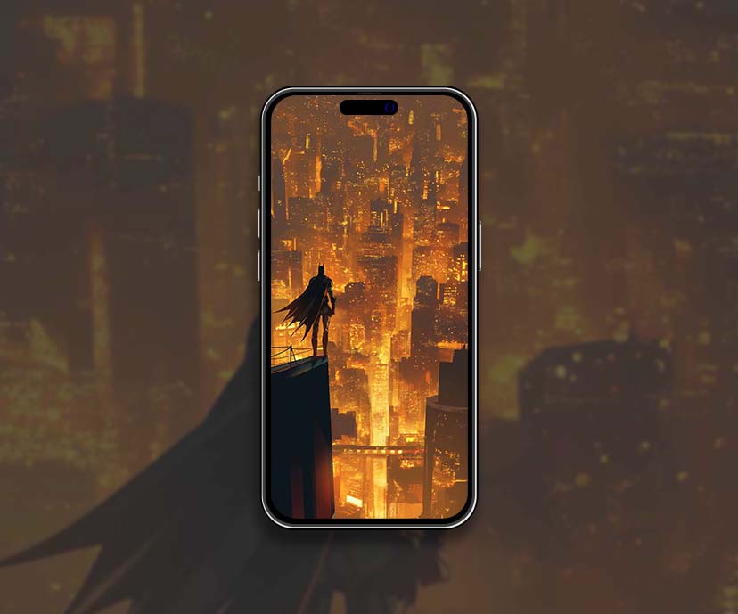 batman gotham glow city rooftop wallpapers collection