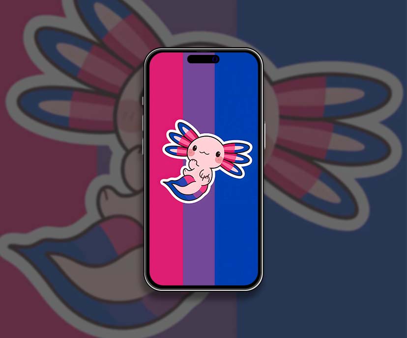 bi flag axolotl cute wallpapers collection