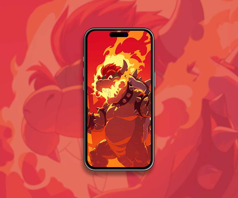 bowser flame roar nintendo art wallpapers collection