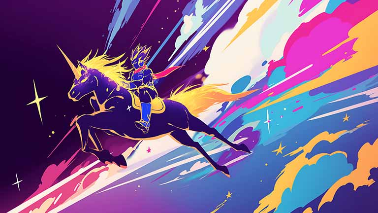 dragon ball vegeta unicorn ride desktop wallpaper cover