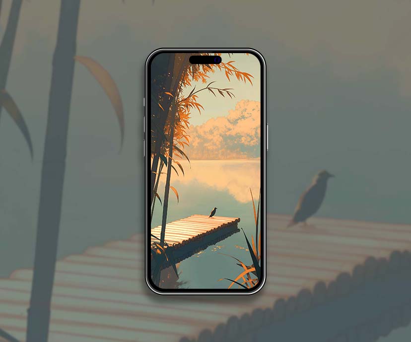 floating bamboo raft wallpapers collection