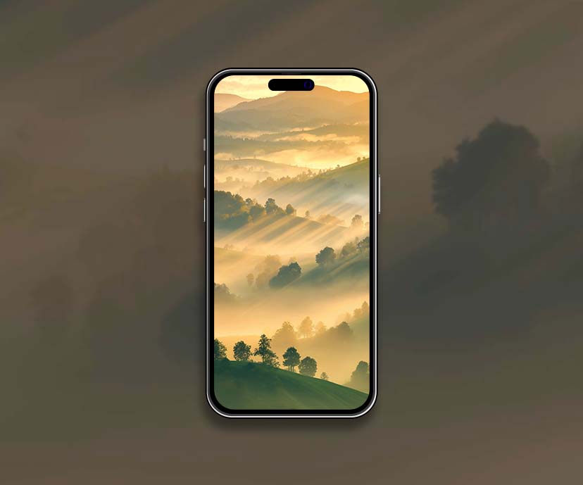 golden mist sunrise rolling hills landscape wallpapers collection