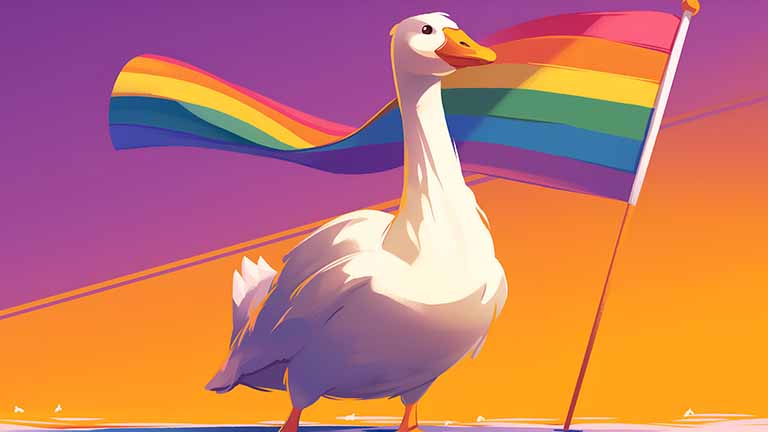 goose pride flag rainbow desktop wallpaper cover