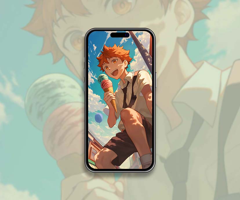 hinata haikyuu ice cream summer vibe wallpapers collection