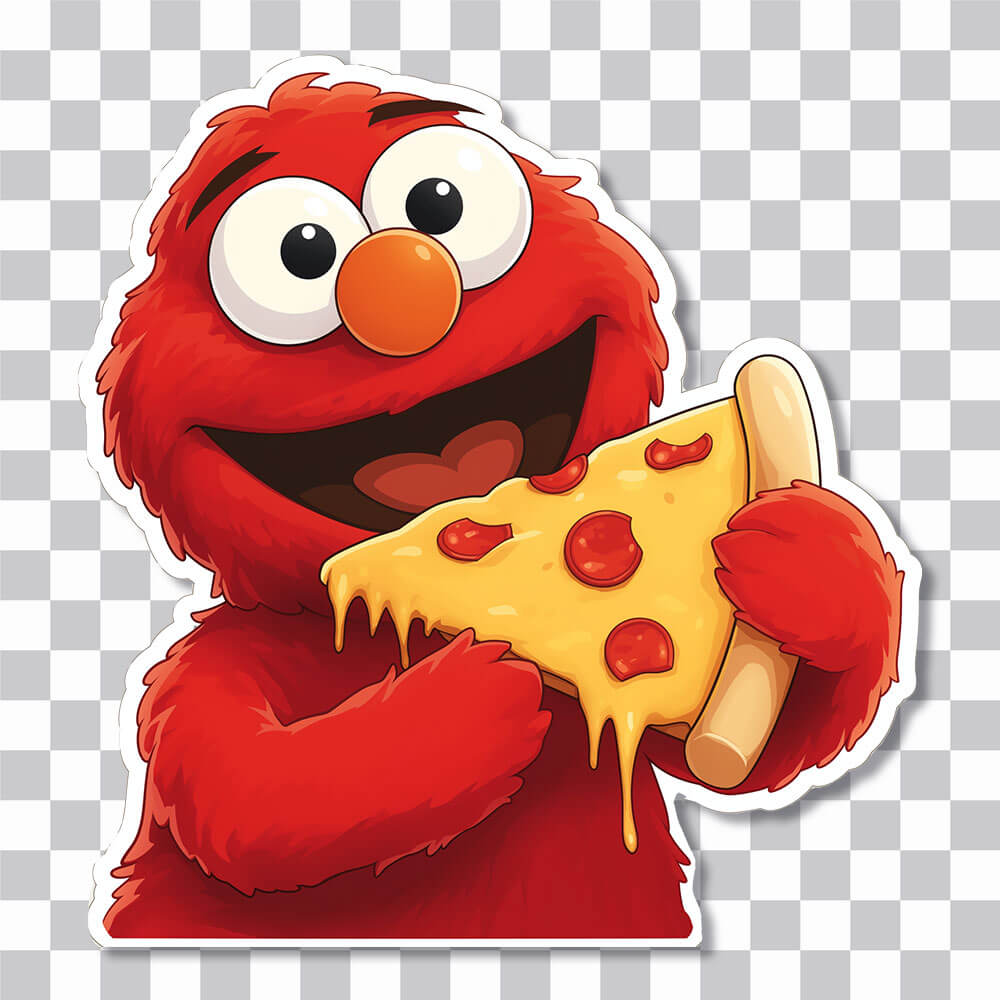 hungry elmo pizza time sticker cover