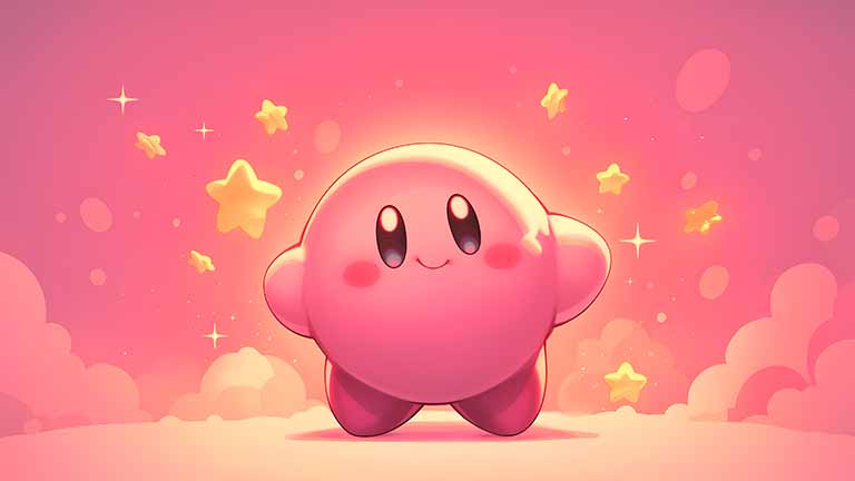 kirby puffball power desktop wallpaper cover