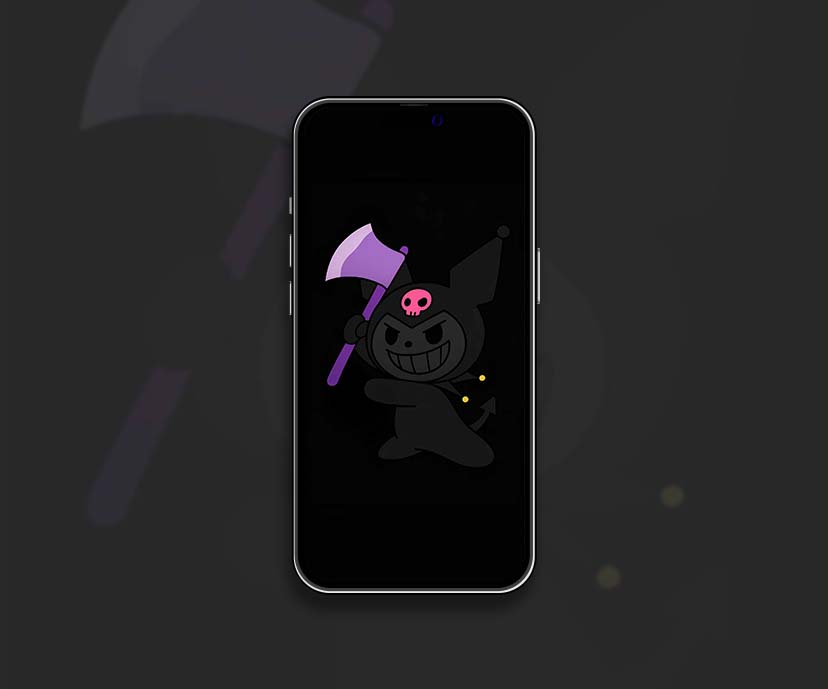 kuromi with axe black wallpapers collection