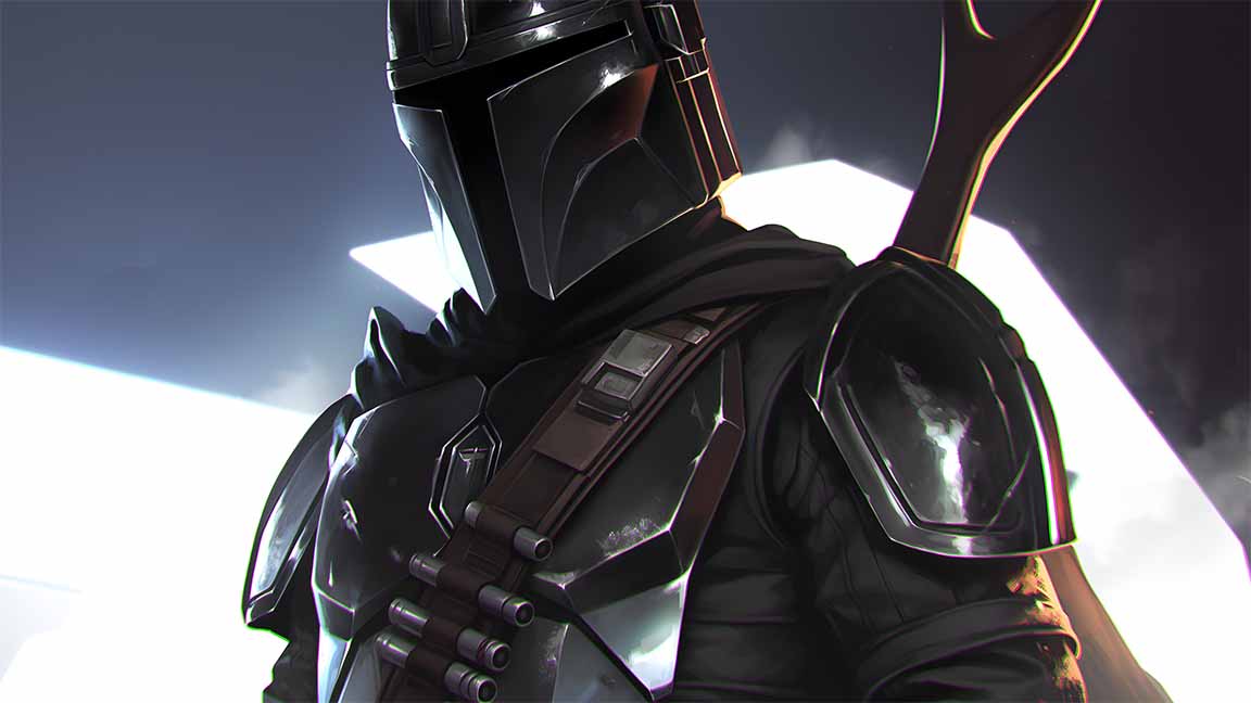 mando armored bounty hunter desktop wallpaper cover