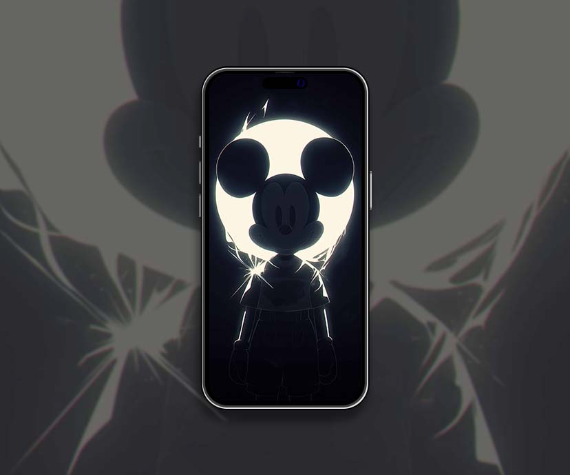 mickey mouse glow silhouette moonlight wallpapers collection