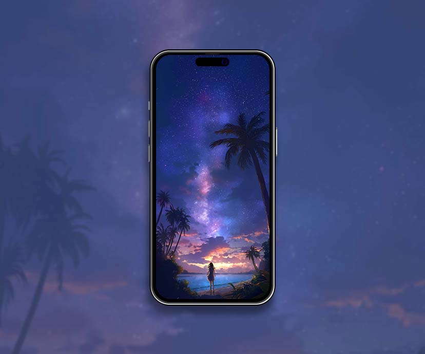 milky way tropical nightscape wallpapers collection