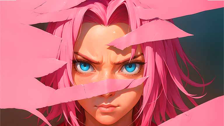 naruto sakura haruno pink hair power desktop wallpaper cover