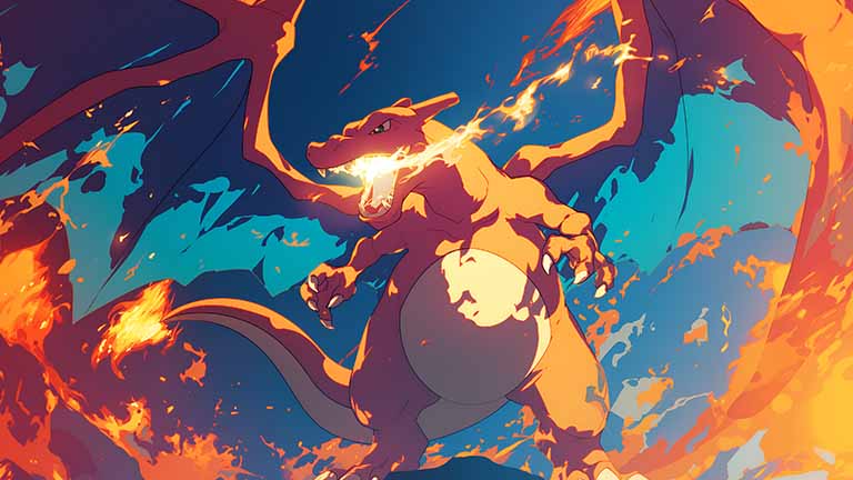pokemon charizard epic fire breath desktop wallpaper cover