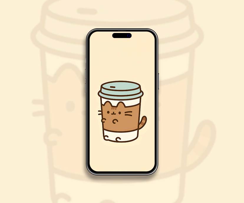 pusheen coffee cup cute wallpapers collection