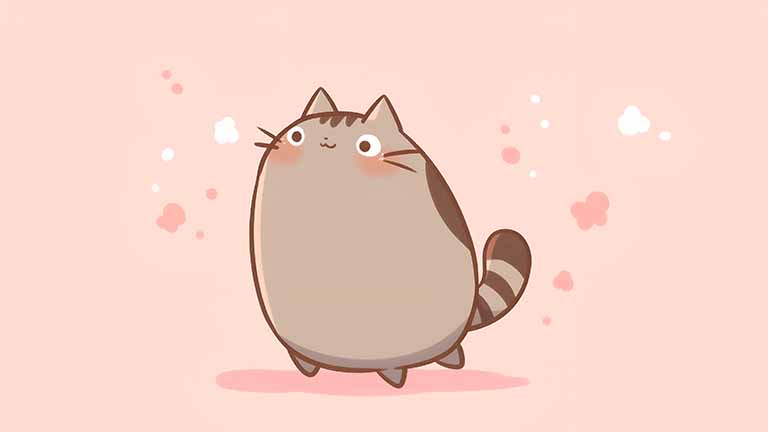 pusheen sweet kitty desktop wallpaper cover
