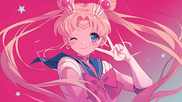 sailor moon usagi tsukino dreamy pink desktop wallpaper cover
